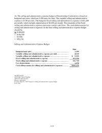 Chapter 8 2 The Selling And Administrative Expense Budget