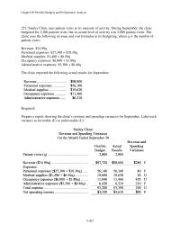 Chapter 9 11 November required prepare The Clinics Flexible Budget Performance Report