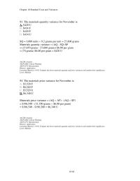 Chapter 10 4 The Materials Quantity Variance For November