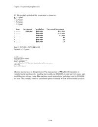 Chapter 13 4 The Payback Period This Investment Closest