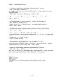 Chapter 15 9 Financial Statement Analysis Number Common Shares