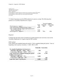 Chapter 4a 5 The company uses the FIFO method in its process costing
