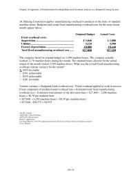 Chapter 10a 2 Behring Corporation Applies Manufacturing Overhead Products