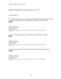Chapter 10 1 The materials price variance is computed by multiplying