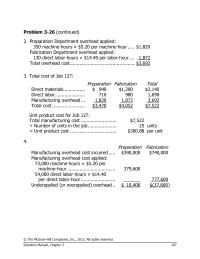 Chapter 3 Homework Direct Materials Direct Labor Manufacturing