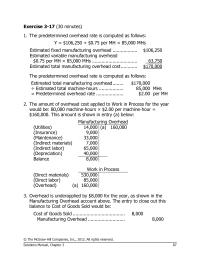 Chapter 3 Homework Cost Goods Sold The Underapplied Overhead Allocated