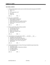 Chapter 8 which would contain the largest amount of fatty acids&nbsp;