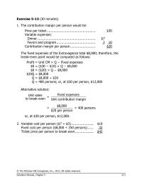 Chapter 5 Homework Alternative Solution Sales 19000 Shirts 40 Per