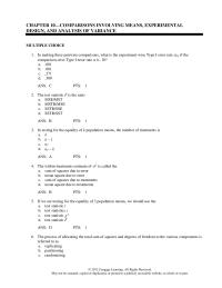 Chapter 10 If we are interested in testing whether the mean of population&nbsp;