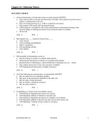 Chapter 16 The proposed sequence for kinesin movement along a microtubule