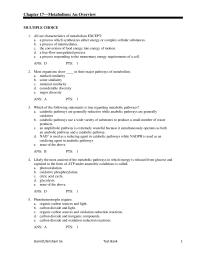 Chapter 17 Likely the most ancient of the metabolic pathways in which energy