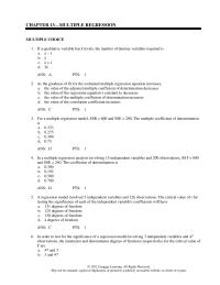 Chapter 13 The numerical value of the coefficient of determination