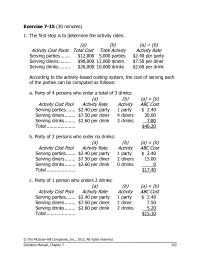 Chapter 7 Homework The average cost per diner differs from party to party under
