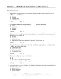 Chapter 14 The general practice in quality control is to set the control chart’s&nbsp;