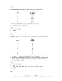 Chapter 15 below you are given the seasonal factors and the estimated