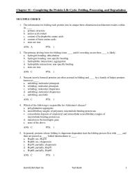 Chapter 31 The information for folding each protein into
