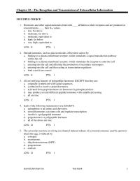 Chapter 32 Hormones and other signal molecules bind with