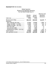 Chapter 9 Homework&nbsp;the production&nbsp;department is a cost center that does not have&nbsp;