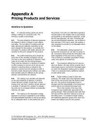 Appendix A Homework The profit-maximizing price should depend only on the variable&nbsp;