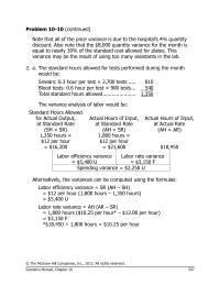 Chapter 10 Homework When Used With The Formula Unfavorable Variances