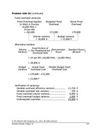 Chapter 10 Homework&nbsp;This variance includes both price and&nbsp;quantity elements