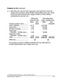 Chapter 12 Homework fixed costs will be spread over a larger number of units