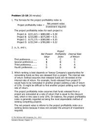 Chapter 13 Homework Which ranking is best depends on Yancey Company’s opportunities