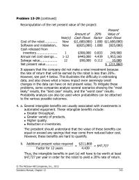 Chapter 13 Homework It appears that the company did not make a wise investment&nbsp;