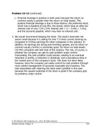 Chapter 15 Homework Cost Goods Sold A Average Inventory