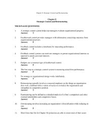 Chapter 8 1 Strategic Control And Restructuring a with High Value The