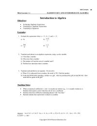 Chapter 1 Remind students that the commutative laws deal with the order