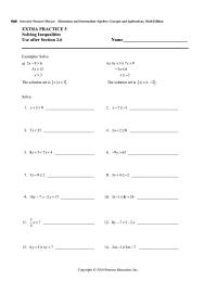 Chapter 5 Solving Inequalities Use after Section 2.6 Name Examples