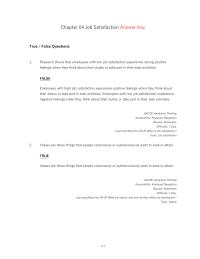 Chapter 4 1 What specific facets do employees consider when evaluating their job