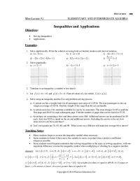 Chapter 9 Solve And Graph Each Solution Set And