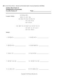 Chapter 10 Extra Practice Exercises&nbsp;Multiplication of Polynomials Use after Section