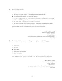 Chapter 10 5 Sensory Ability Refers To The Ability
