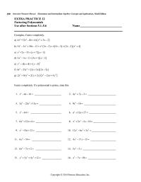 Chapter 12 Factoring Polynomials Use After Sections&nbsp;