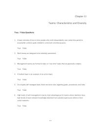Chapter 11 1 Teams Differ From Groups Because Teams