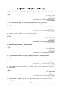 Economics Chapter 2 1 Gross Profit Equal Sales Minus Cost
