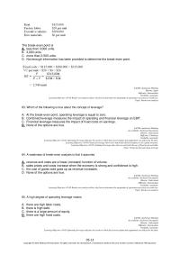 Economics Chapter 5 2 Weakness Breakeven Analysis That Assumes Revenue