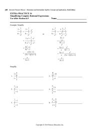 Chapter 16 Simplifying Complex Rational Expressions Use After Section