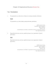 Chapter 15 1 The organization as a whole has no influence on employee attitudes