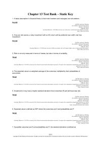 Economics Chapter 13 1 The Measure Risk Best Described Potential