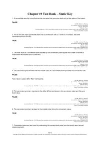 Economics Chapter 19 1 Convertible Security Almost Always Security That