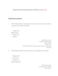 Chapter 9 1 What Was Your Percent Returna 167