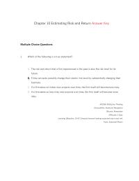 Chapter 10 1 Which of the following is the asset pricing theory based
