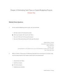 Chapter 12 1 Concerning incremental project cash flow