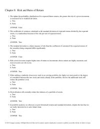 Economics Chapter 8 1 Which The Following Statements Correct Stocks Beta