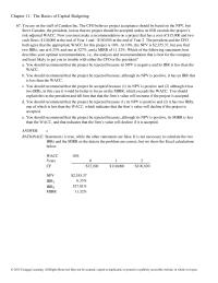 Economics Chapter 11 2 Assuming The Two Projects Have The Same