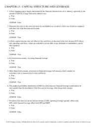 Economics Chapter 13 1 Modigliani and Miller’s second article, which assumed the existence